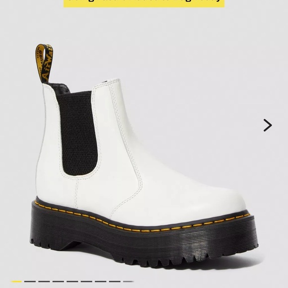 Dr. martens 2976 Quad Platform White leather Chelsea Boots - Picture 6 of 6